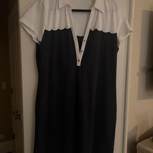 Lilly Pulitzer Tonda Dress - womens XL- Navy & White